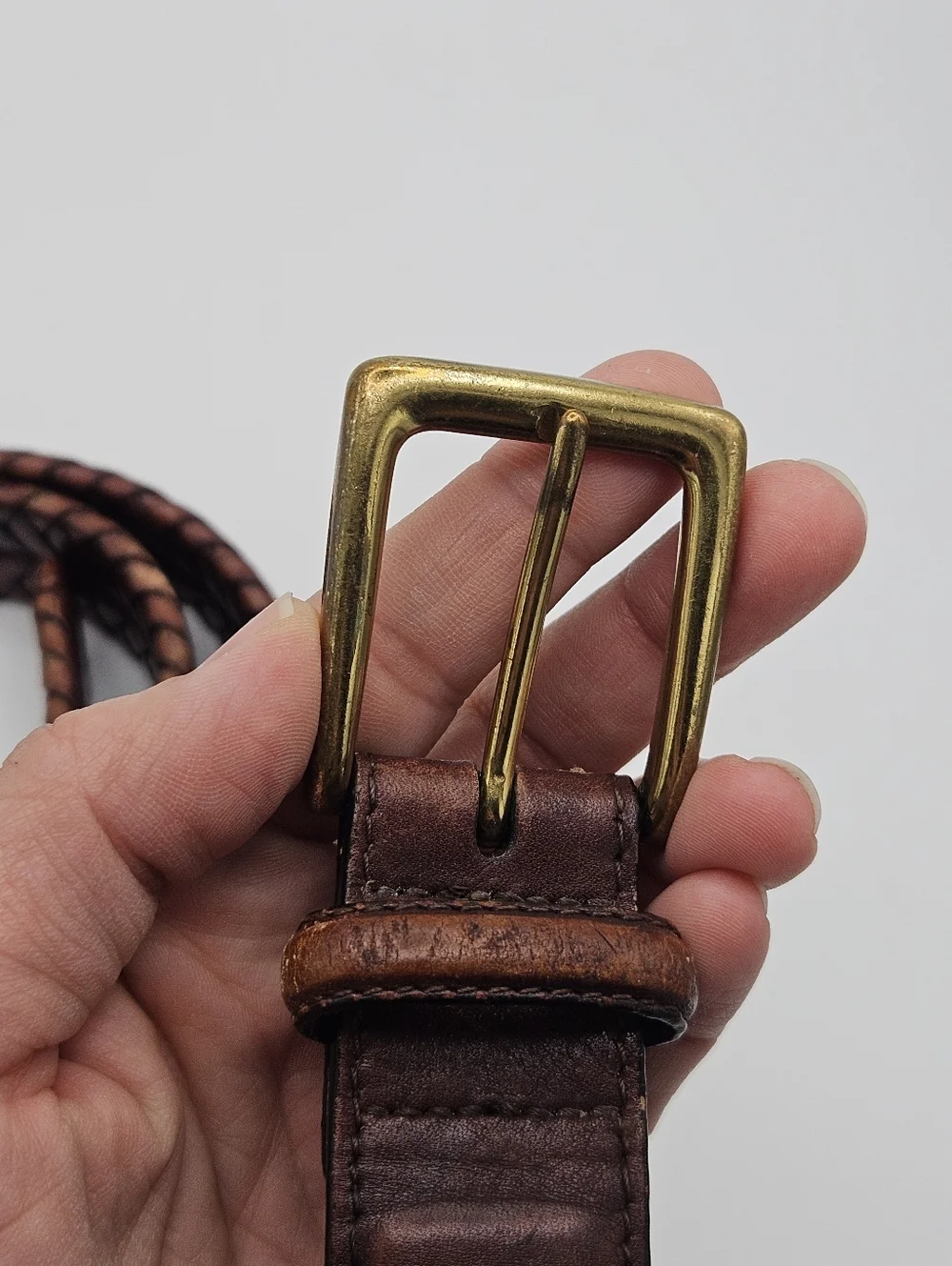 Brighton brown braided leather belt size 34